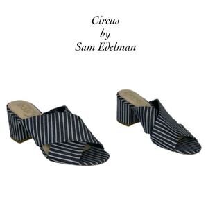 Circus by Sam Edelman Stevie Blue White Stripe Cross Strap Sandals Size 6